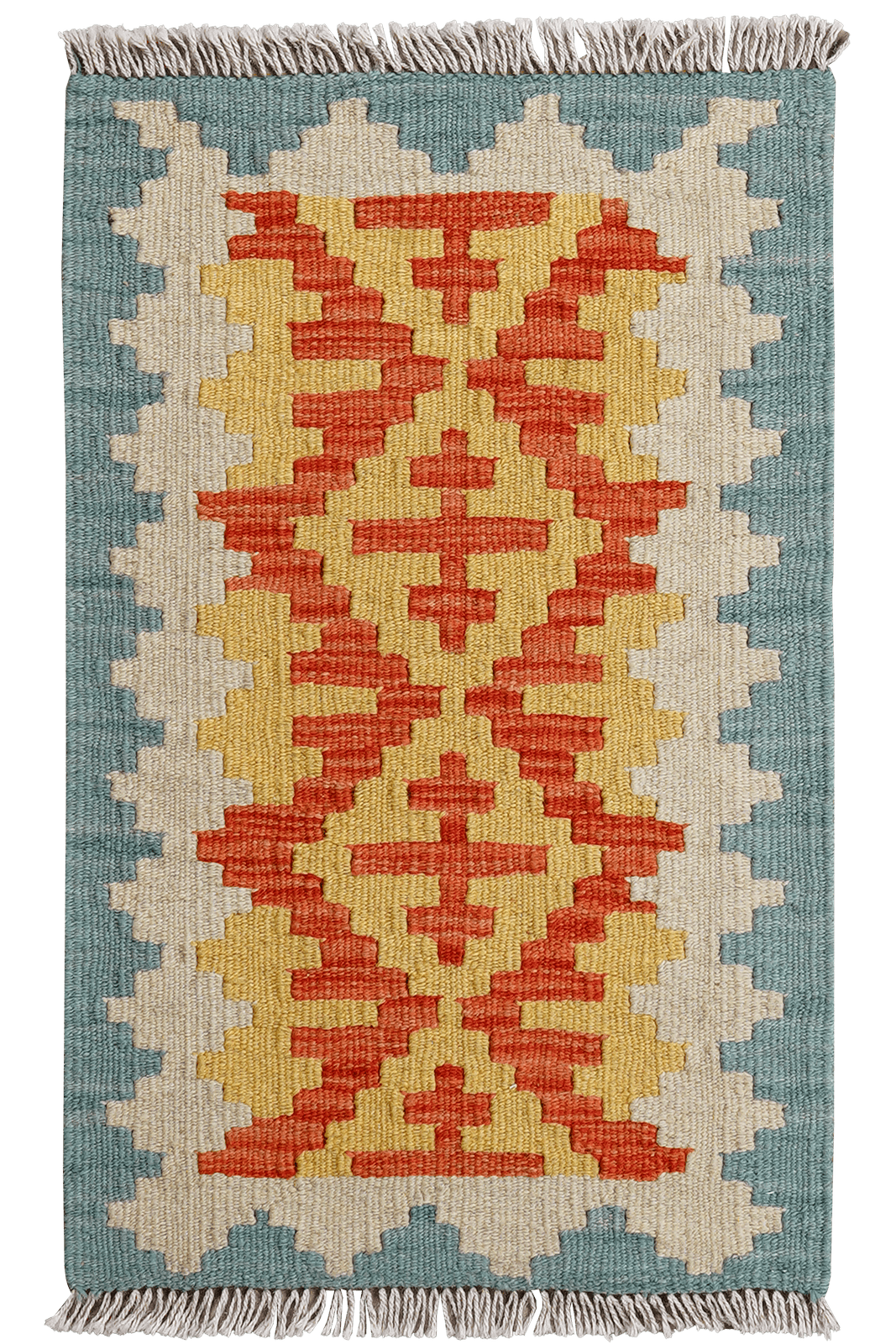 Kelim Gashgai — Handmade, 43x67 cm, Red, 100% Virgin Wool | Main view