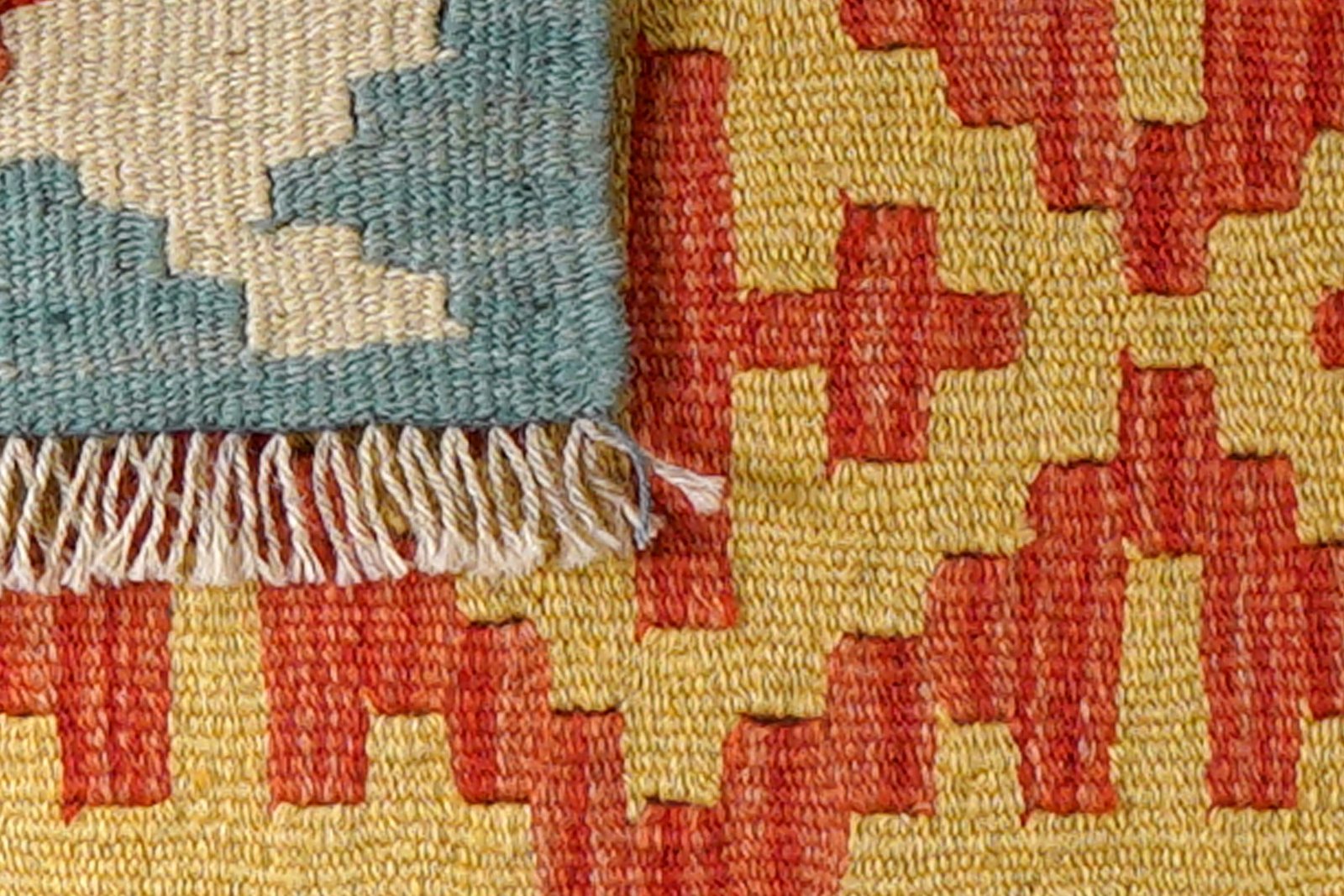 Kelim Gashgai — Handmade, 43x67 cm, Red, 100% Virgin Wool | View 6