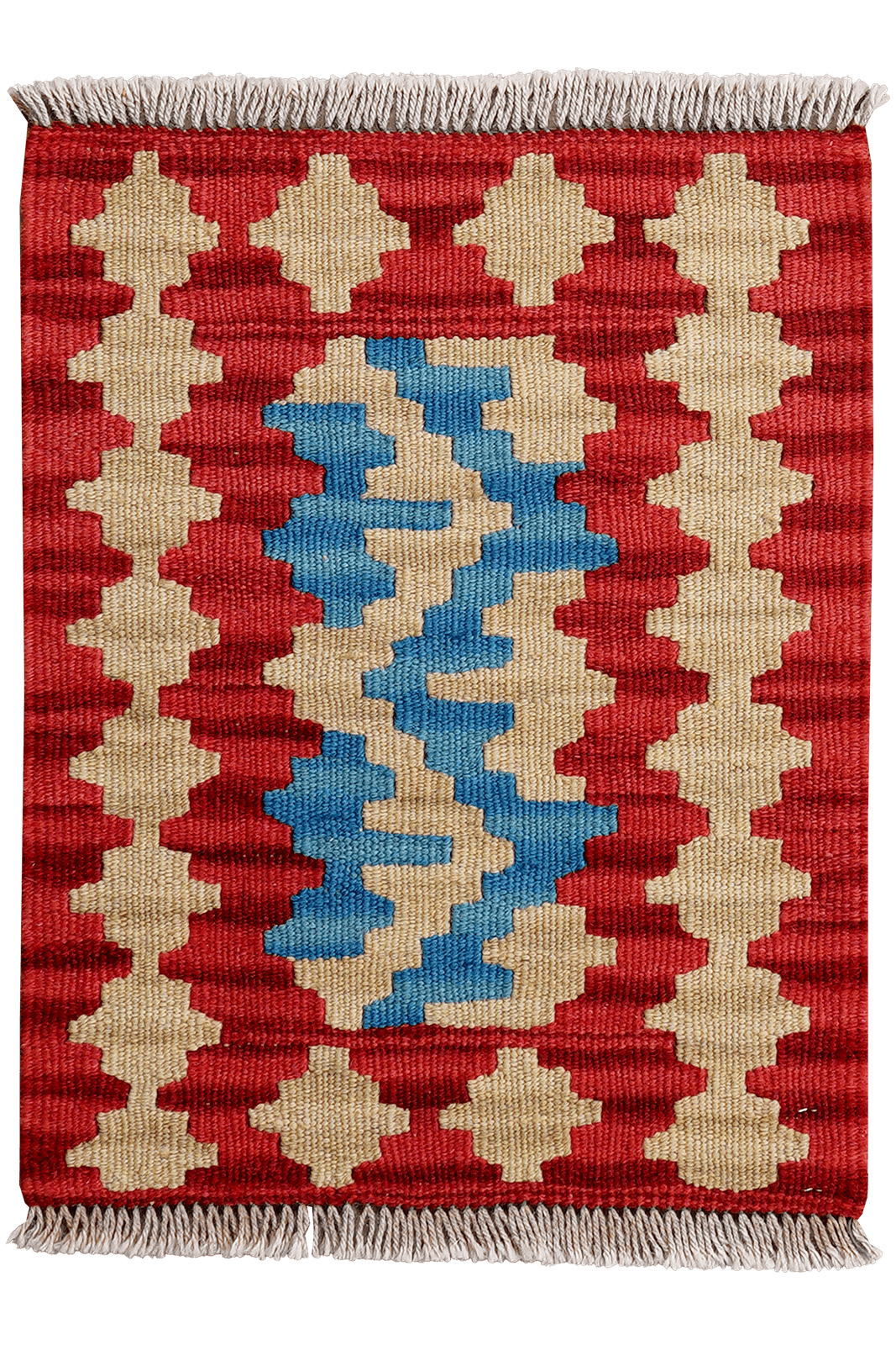 Kelim Gashgai — Handmade, 44x57 cm, Red, 100% Virgin Wool | Main view