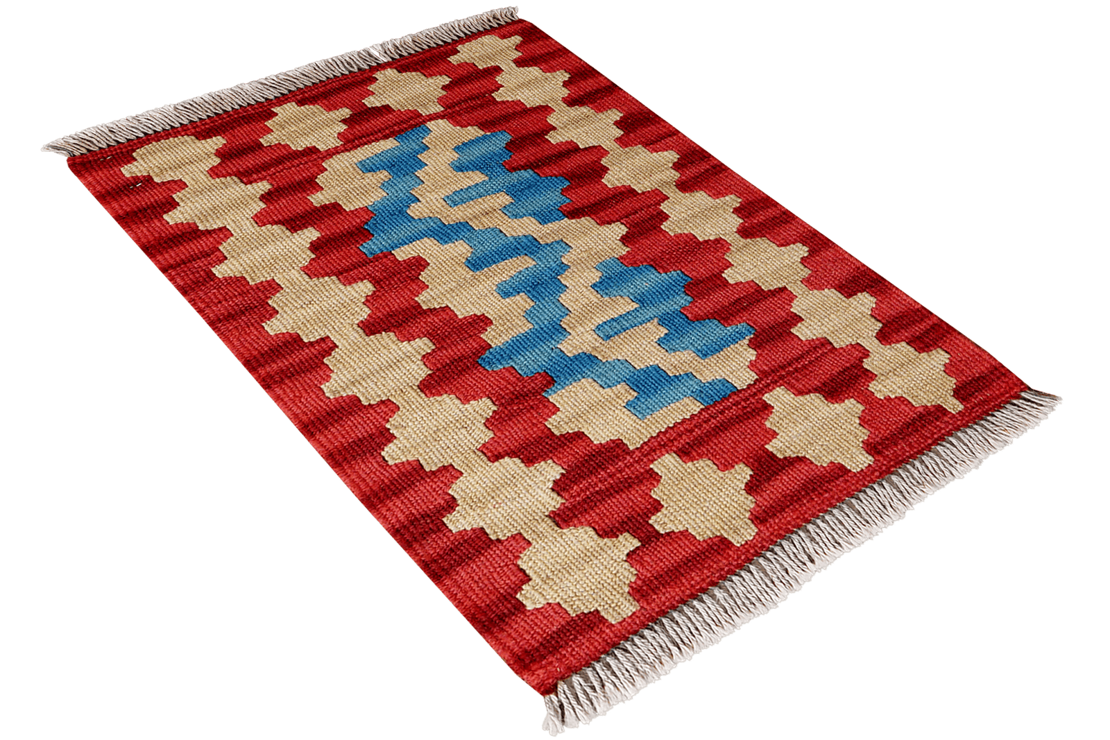 Kelim Gashgai — Handmade, 44x57 cm, Red, 100% Virgin Wool | View 4