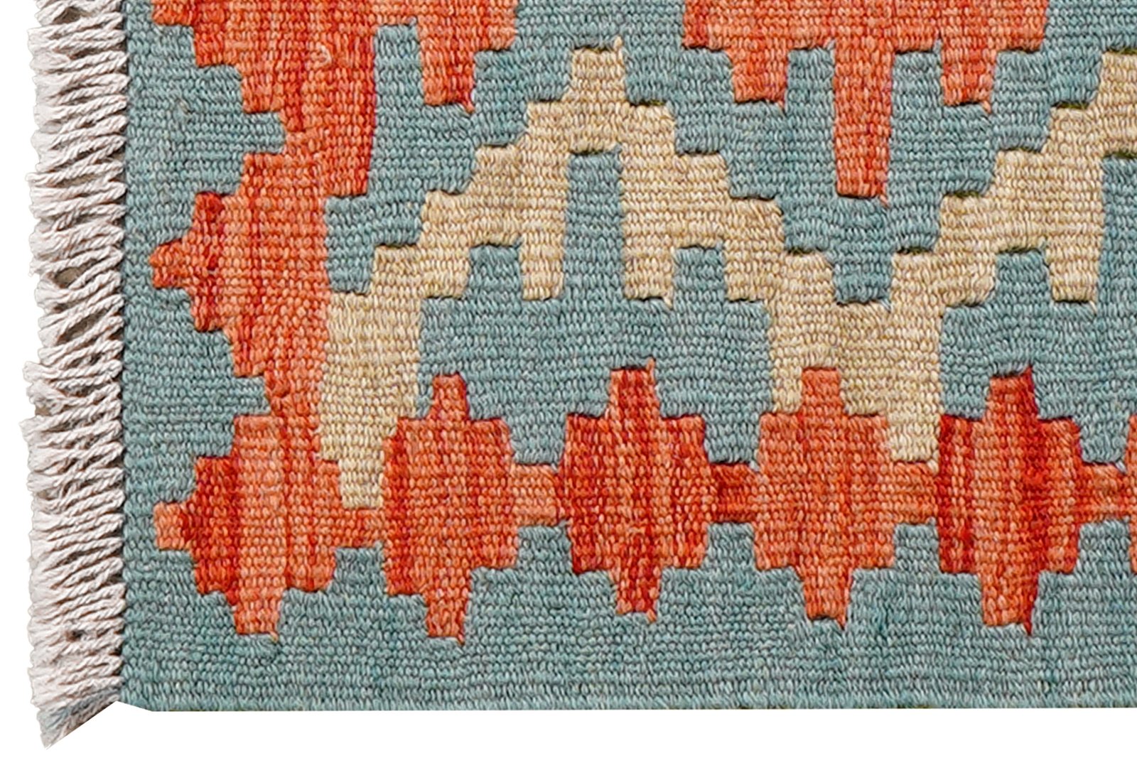 Kelim Gashgai — Handmade, 44x63 cm, Blue, 100% Virgin Wool | View 3