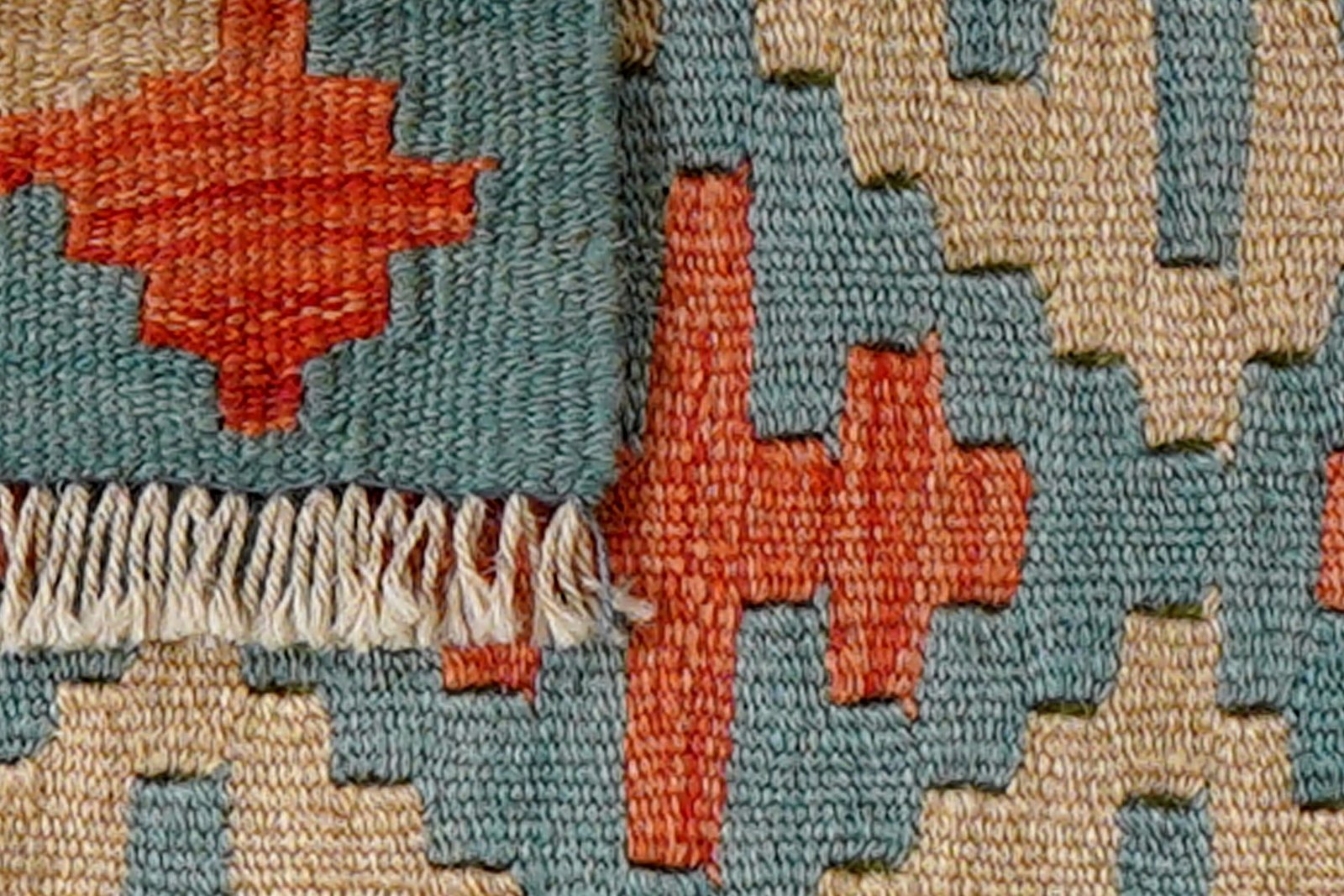 Kelim Gashgai — Handmade, 44x63 cm, Blue, 100% Virgin Wool | View 6