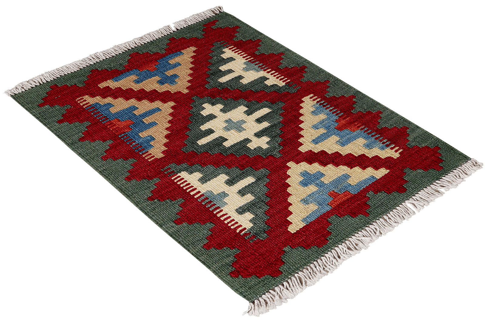 Kelim Gashgai — Handmade, 45x62 cm, Red, 100% Virgin Wool | View 4