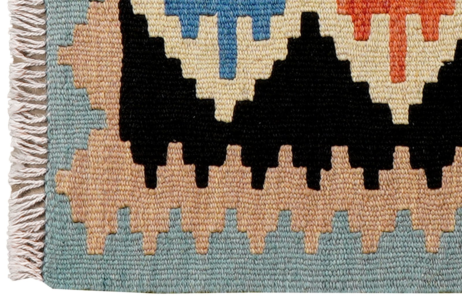 Kelim Gashgai — Handmade, 41x63 cm, Black, 100% Virgin Wool | View 3