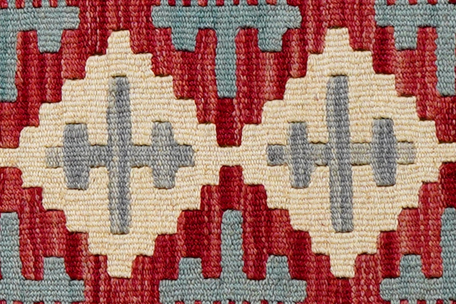 Kelim Gashgai — Handmade, 40x60 cm, Red, 100% Virgin Wool | View 5