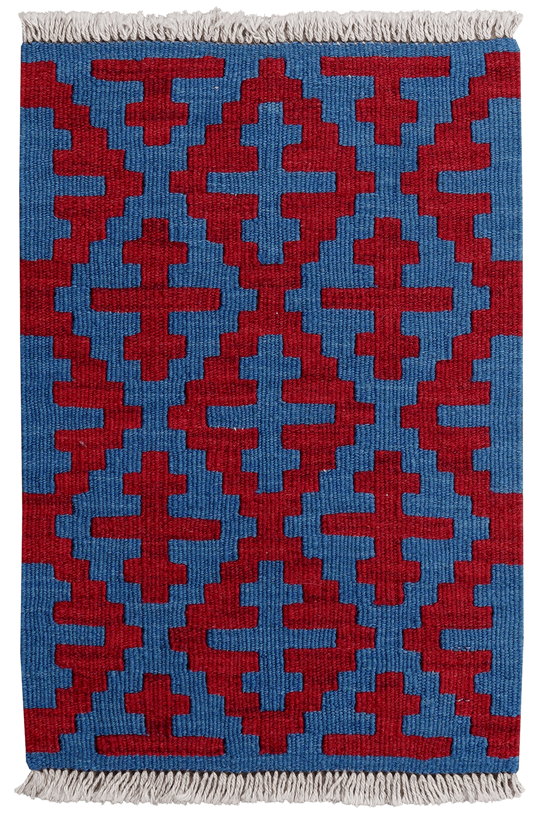 Kelim Gashgai — Handmade, 41x60 cm, Red, 100% Virgin Wool | Main view