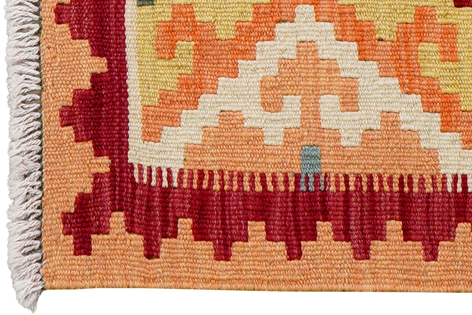 Kelim Gashgai — Handmade, 42x65 cm, Orange, 100% Virgin Wool | View 3