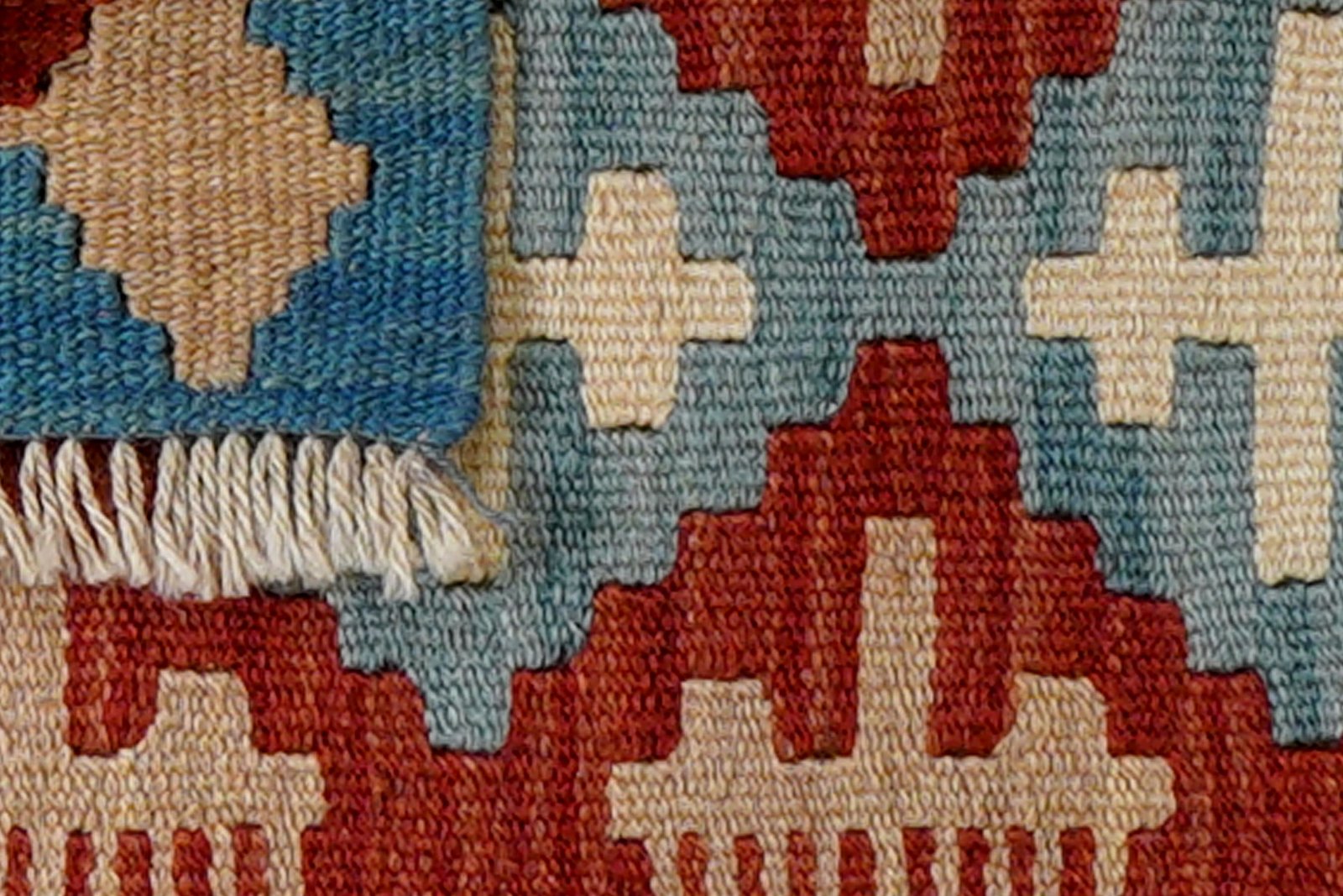 Kelim Gashgai — Handmade, 40x60 cm, Red, 100% Virgin Wool | View 6