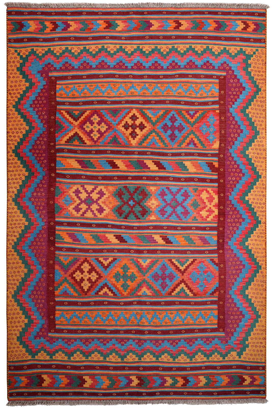 Sumak Sirdjan — Handmade, 150x232 cm, Multicolor, 100% Virgin Wool | Main view