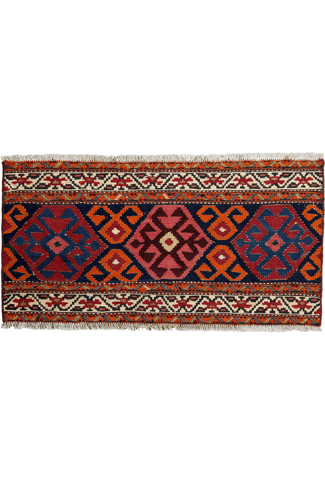 Sumak Shahsavan — Handmade, 106x53 cm, Blue, 100% Virgin Wool | Main view