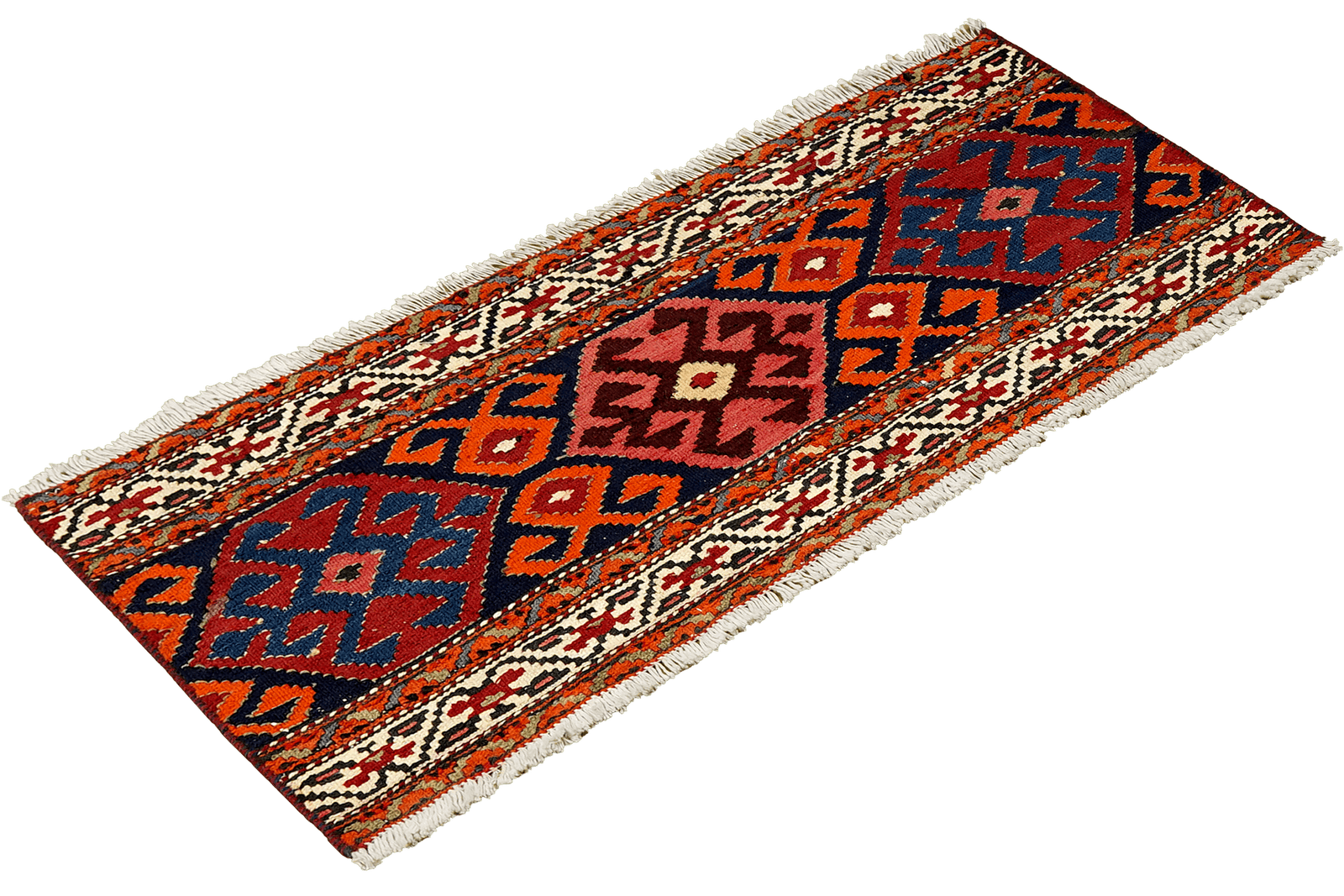 Sumak Shahsavan — Handmade, 106x53 cm, Blue, 100% Virgin Wool | View 4