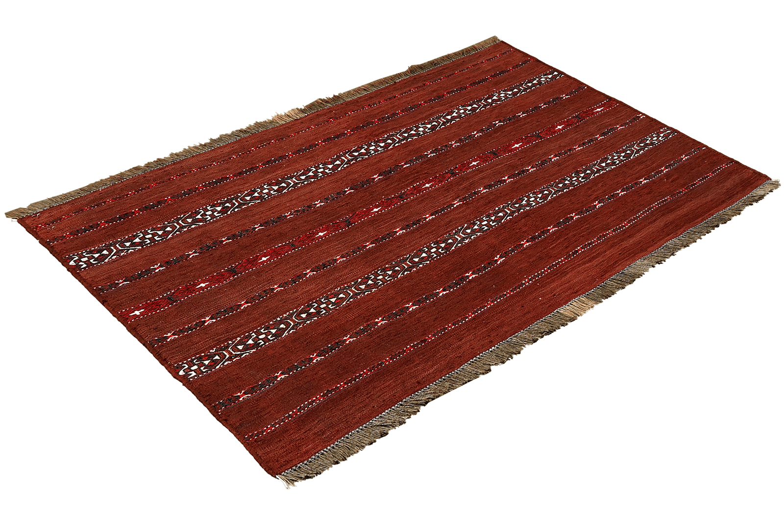 Kelim Turkman — Handmade, 98x67 cm, Brown, 100% Virgin Wool | View 4