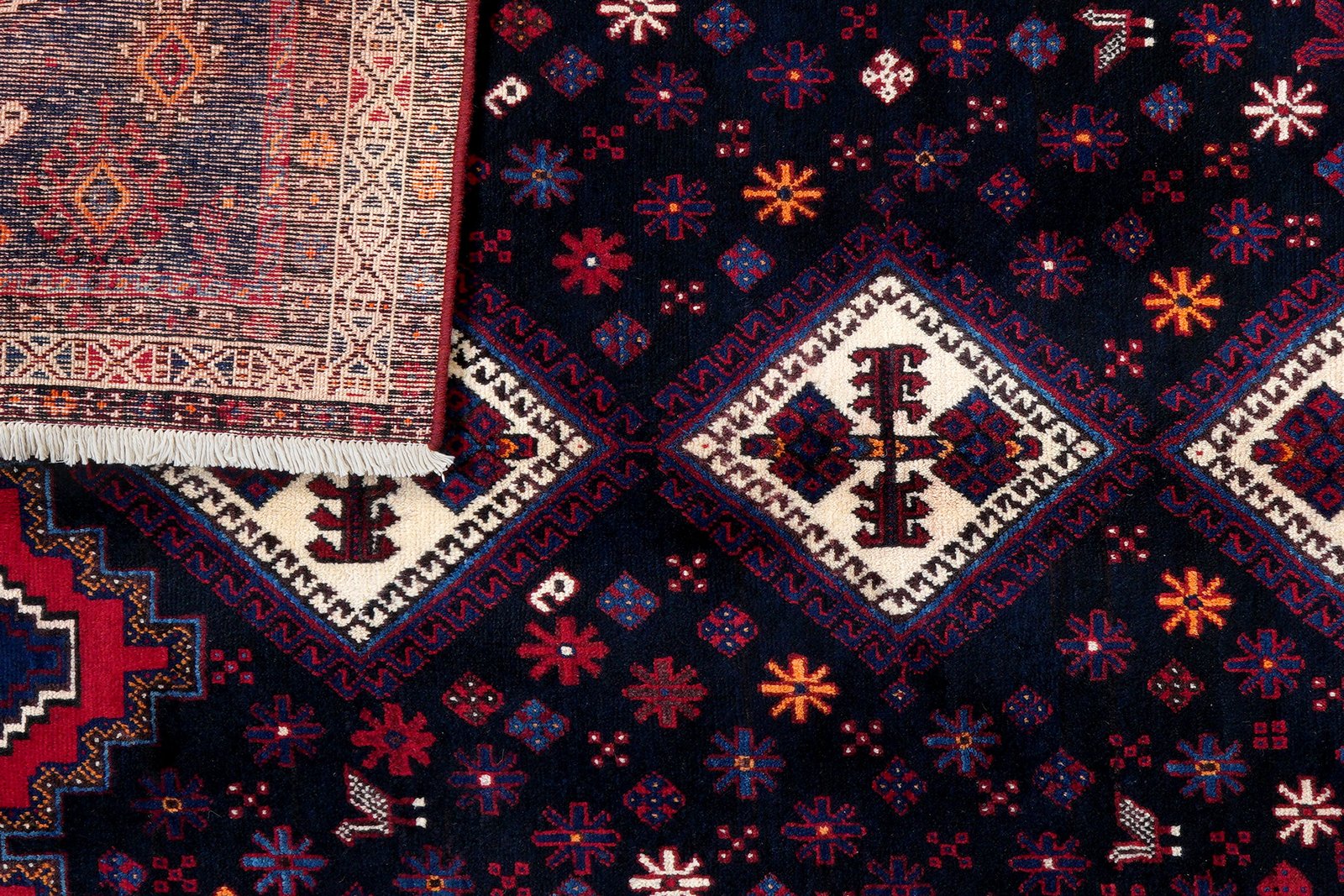 Afshar — Hand-knotted, 161x230 cm, Blue, 100% Virgin Wool | View 7