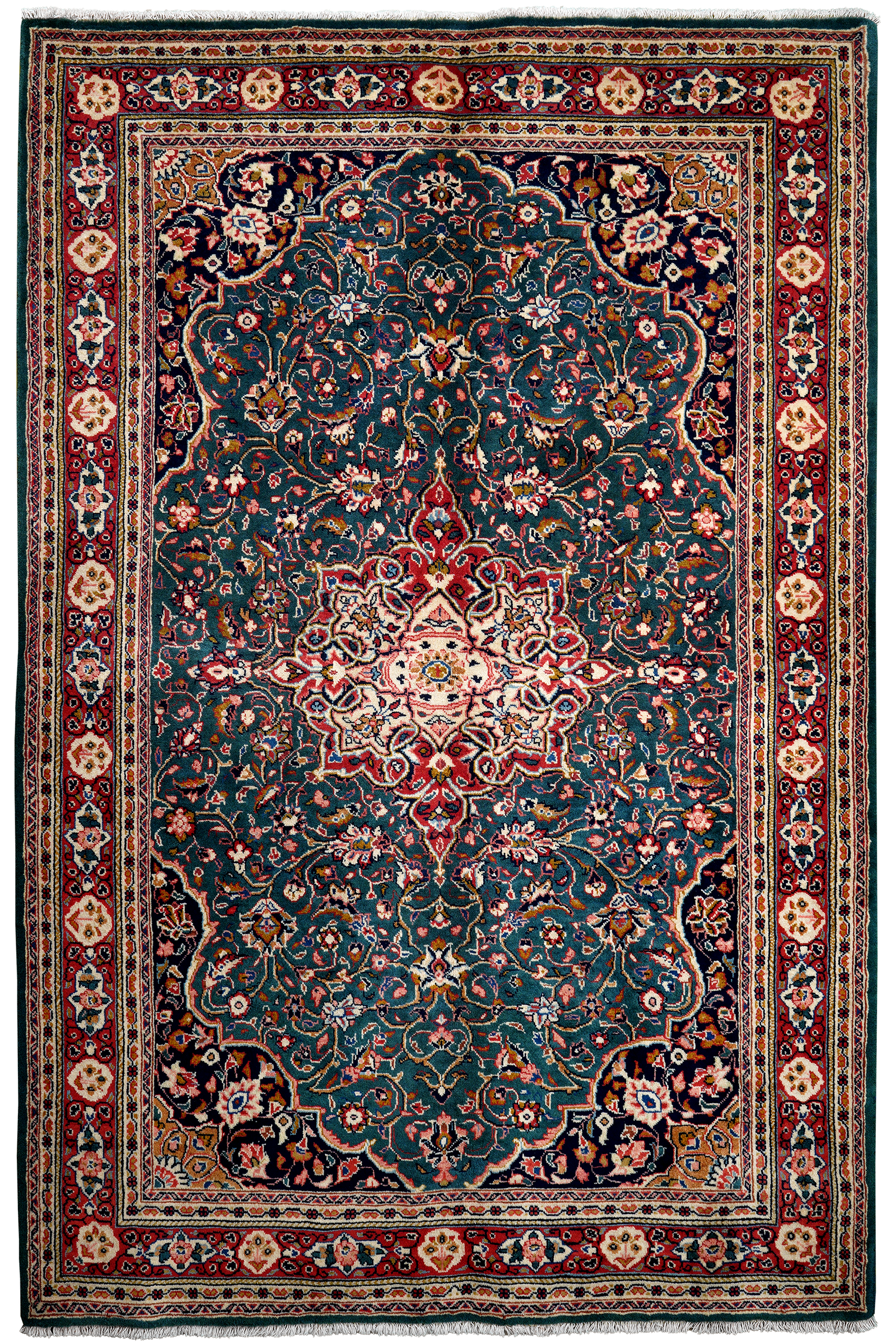 Sarough — Handgefertigt, 201x133 cm, Rot, 100% Virgin Wool | Main view