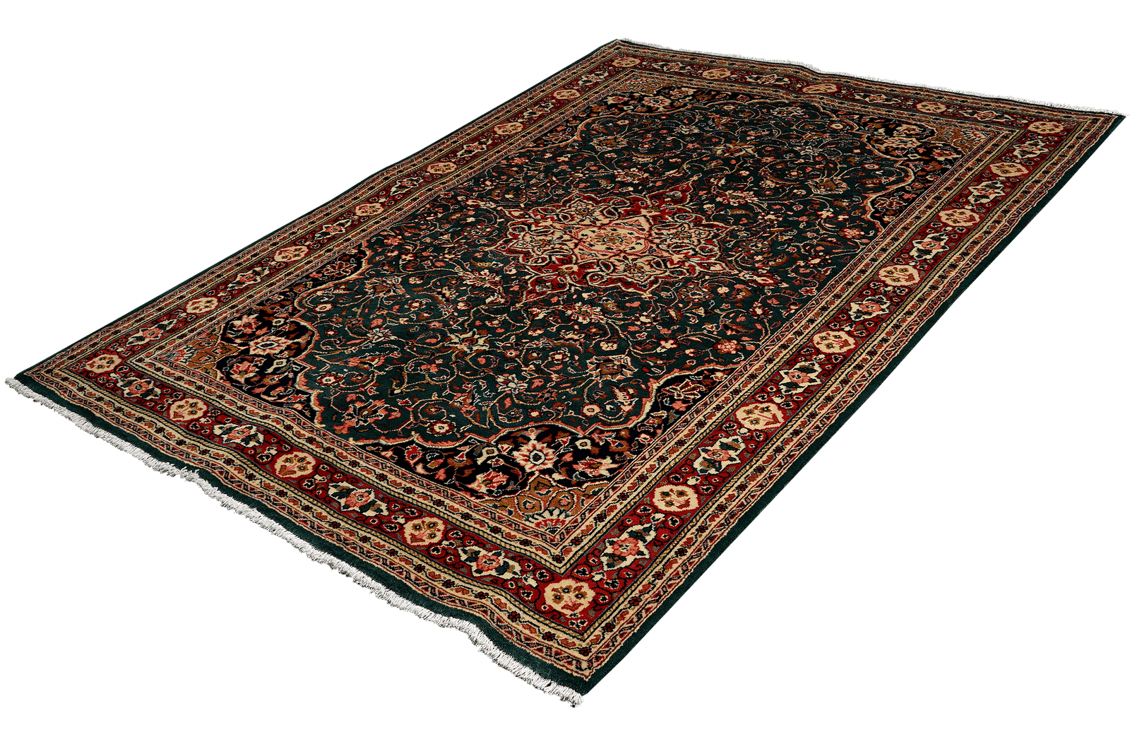 Sarough — Hand-knotted, 133x201 cm, Green, 100% Virgin Wool | View 5