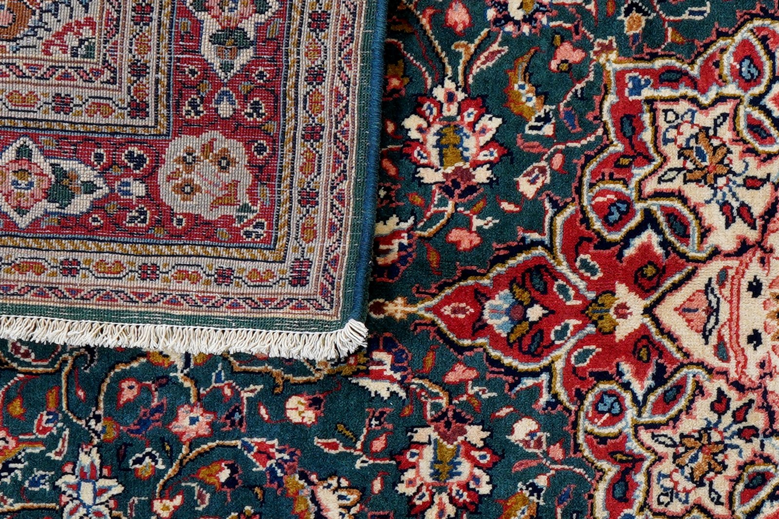 Sarough — Hand-knotted, 133x201 cm, Green, 100% Virgin Wool | View 7