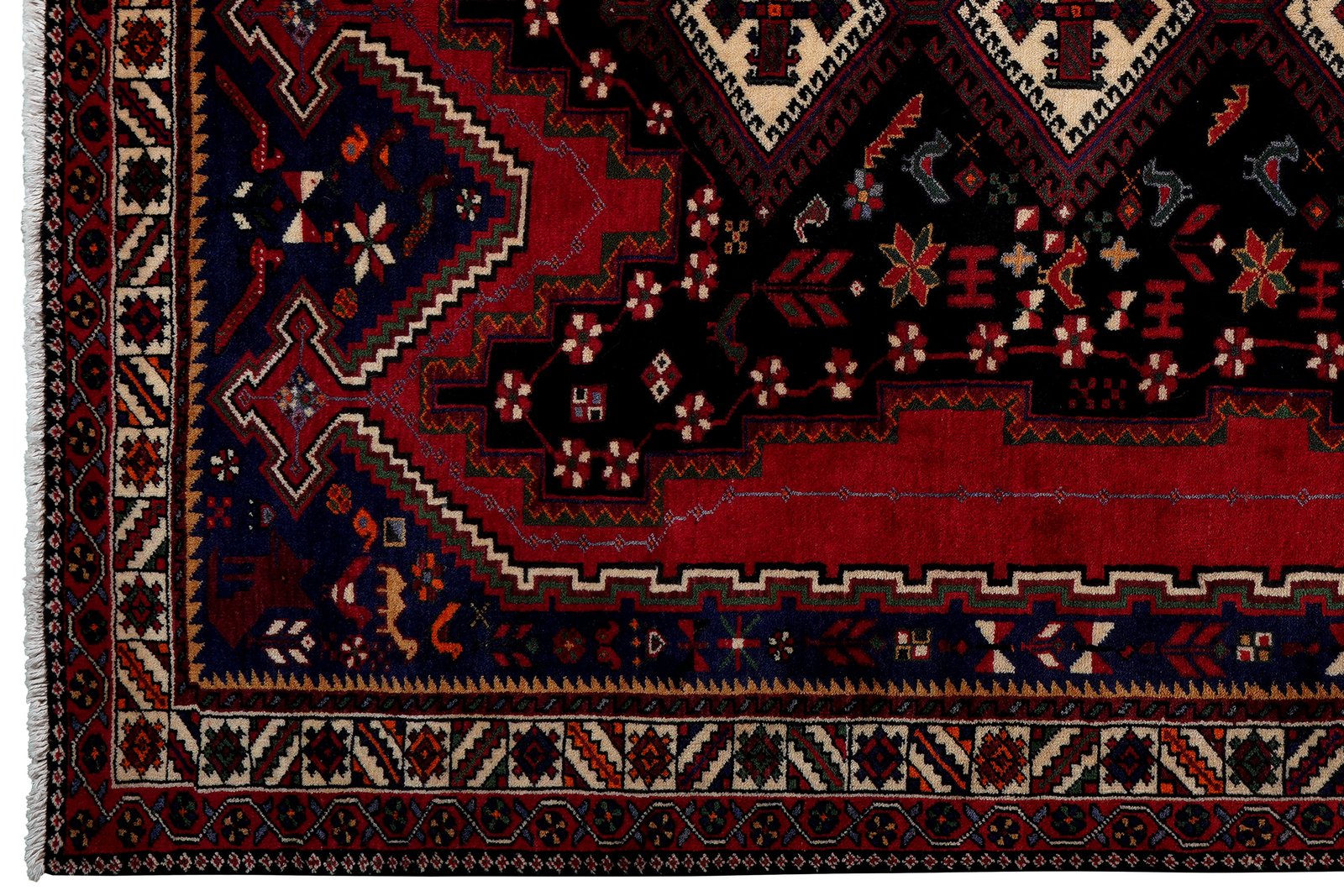 Afshar — Hand-knotted, 165x237 cm, Red, 100% Virgin Wool | View 3