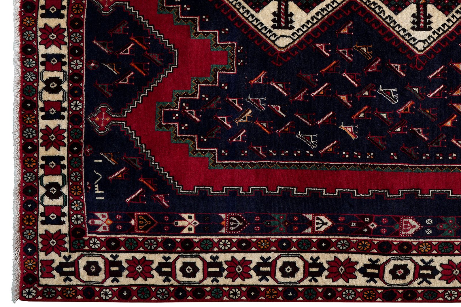 Afshar — Hand-knotted, 168x219 cm, Blue, 100% Virgin Wool | View 3