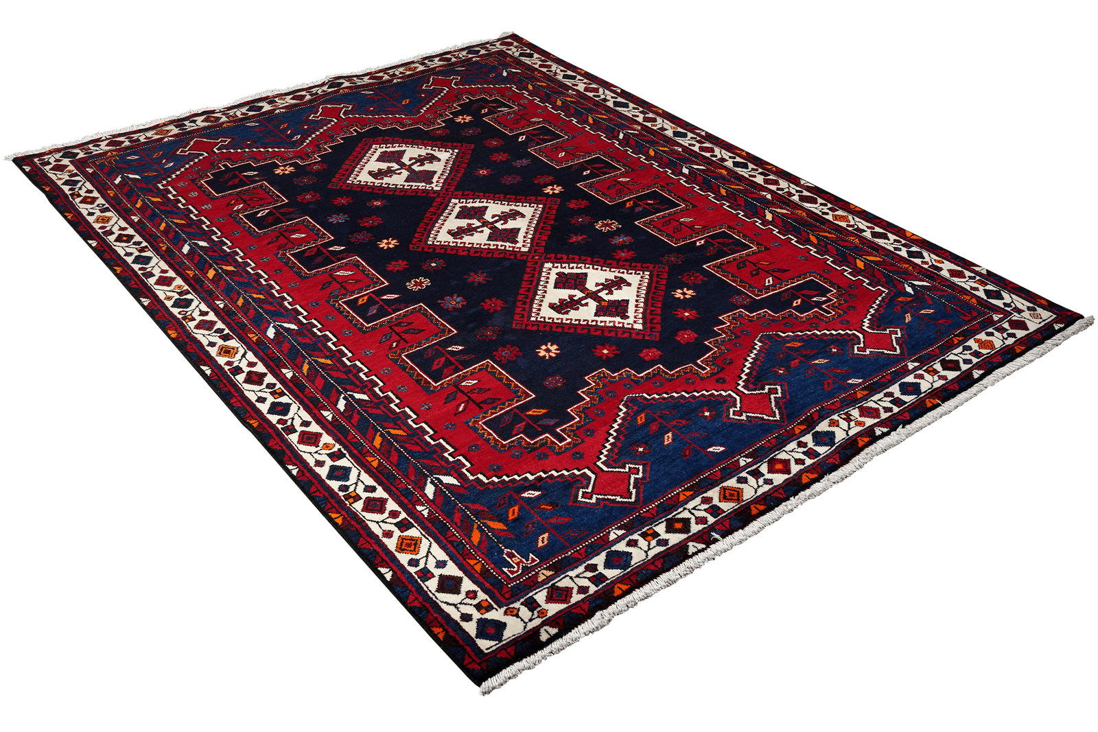 Afshar — Hand-knotted, 165x228 cm, Red, 100% Virgin Wool | View 4