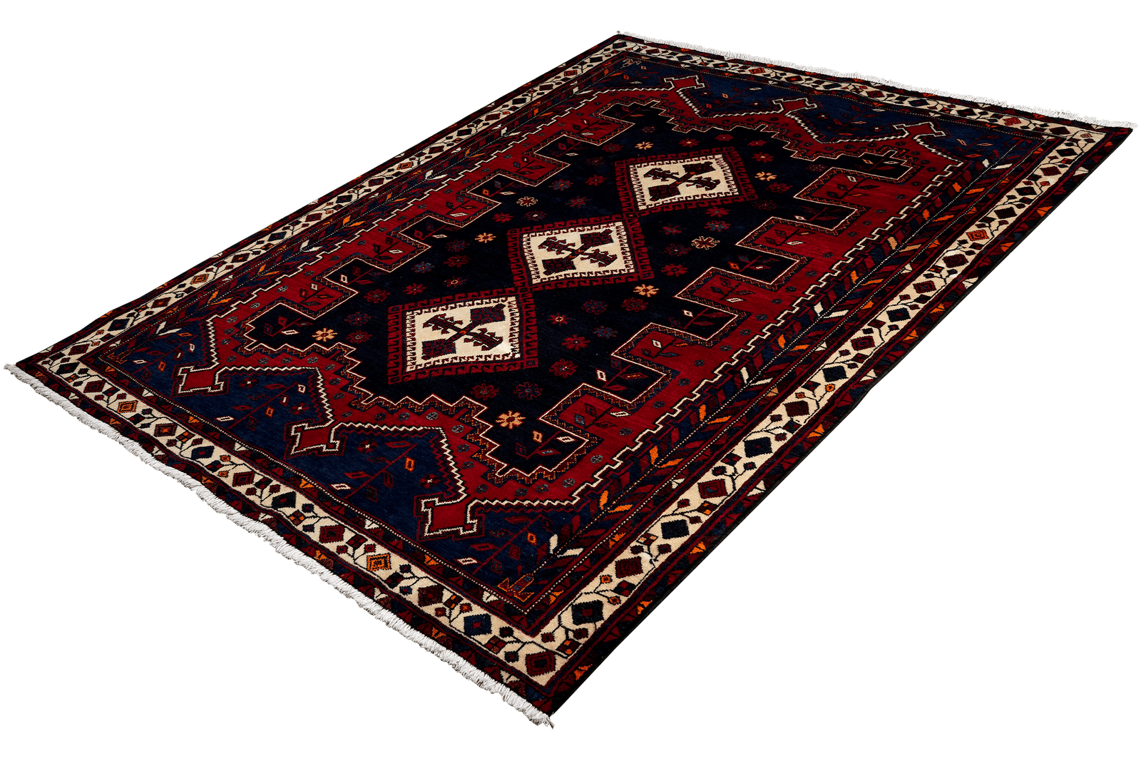 Afshar — Hand-knotted, 165x228 cm, Red, 100% Virgin Wool | View 5