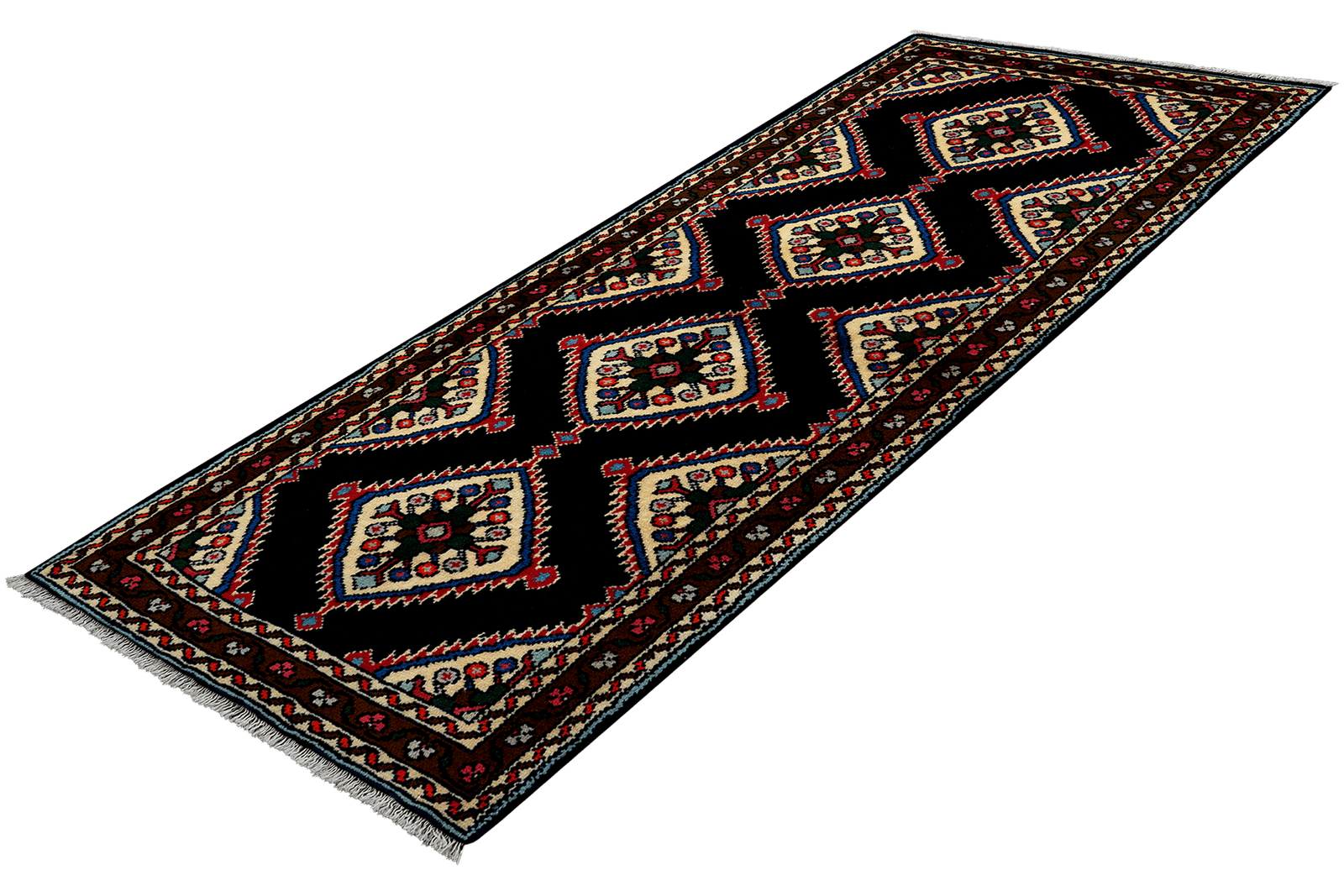 Hamadan — Hand-knotted, 73x192 cm, Blue, 100% Virgin Wool | View 5