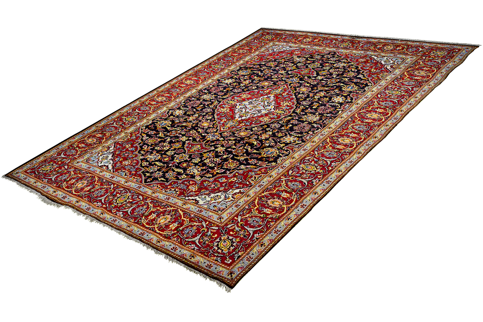 Kashan — Hand-knotted, 205x294 cm, Blue, 100% Virgin Wool | View 5