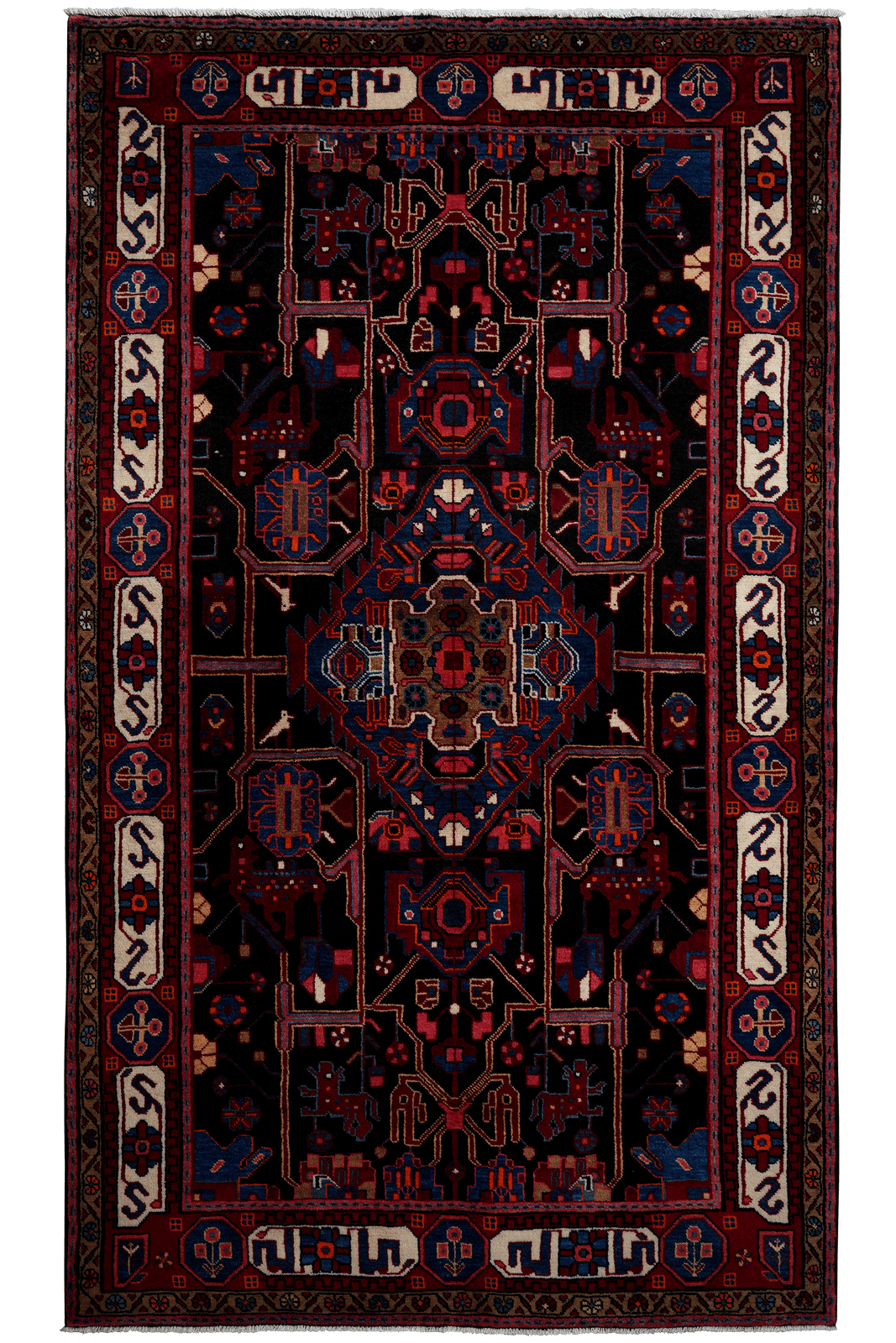 Nahavand — Hand-knotted, 145x252 cm, Black, 100% Virgin Wool | Main view
