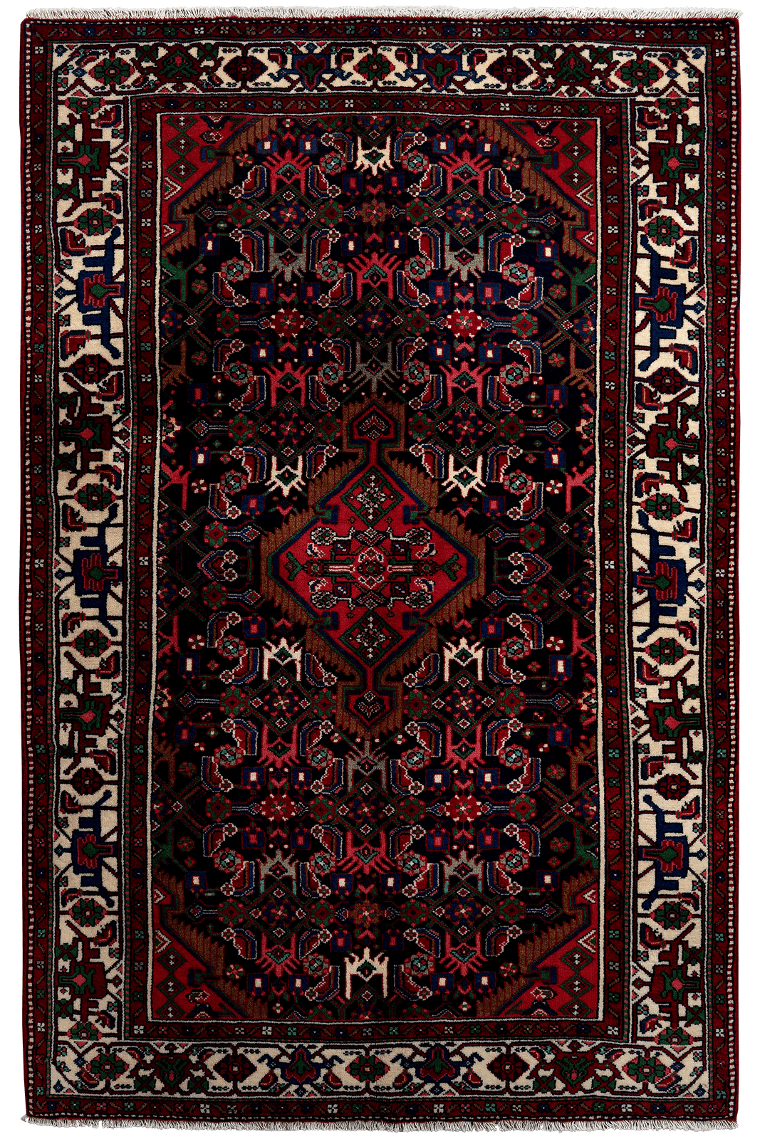 Assadabad — Hand-knotted, 135x210 cm, Blue, 100% Virgin Wool | Main view