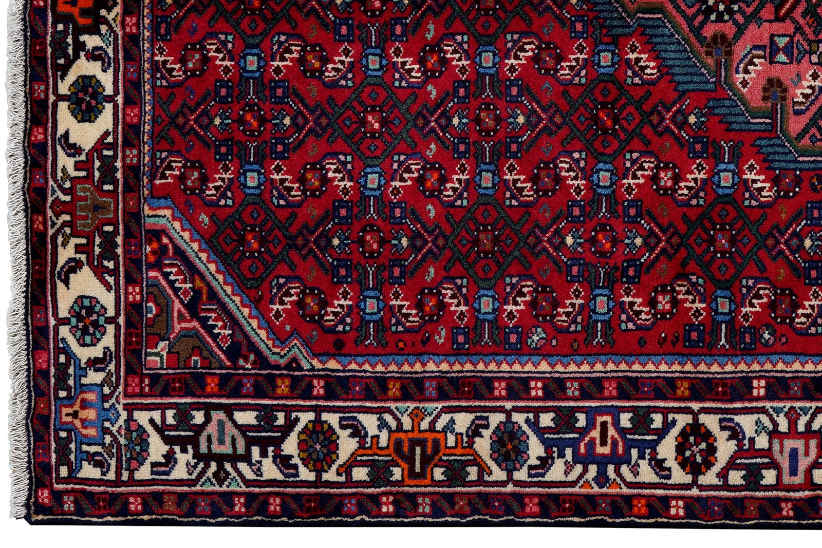 Assadabad — Hand-knotted, 125x197 cm, Red, 100% Virgin Wool | View 3