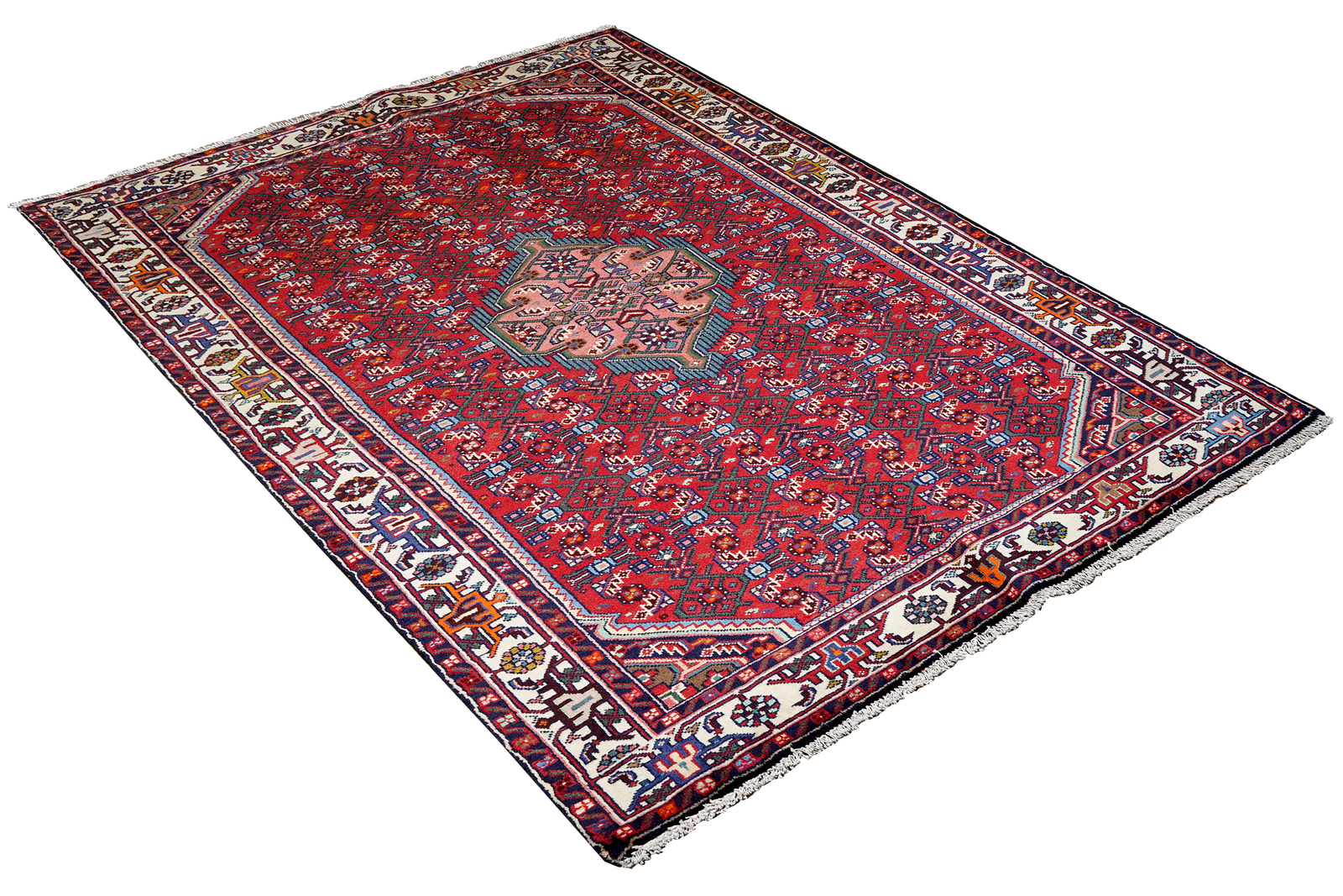 Assadabad — Hand-knotted, 125x197 cm, Red, 100% Virgin Wool | View 4