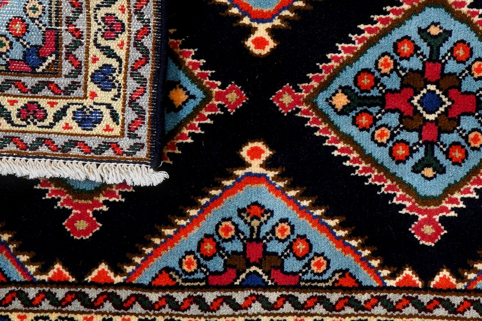 Hamadan — Hand-knotted, 69x192 cm, Blue, 100% Virgin Wool | View 7