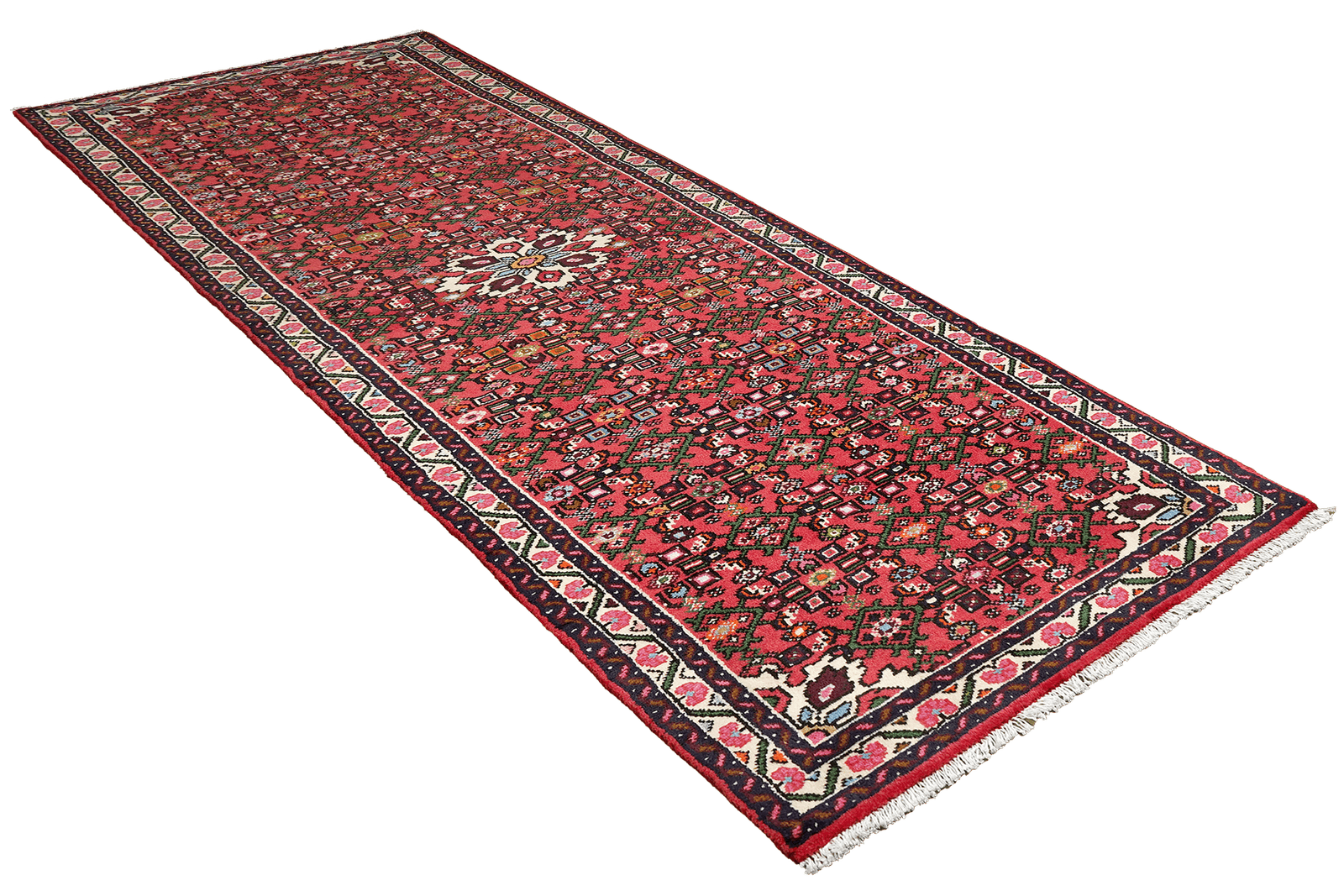 Hosseinabad — Hand-knotted, 82x293 cm, Red, 100% Virgin Wool | View 4