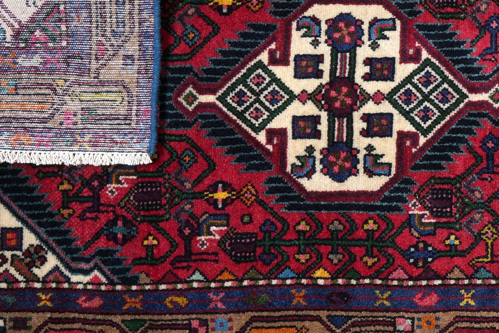 Assadabad — Hand-knotted, 84x301 cm, Red, 100% Virgin Wool | View 7
