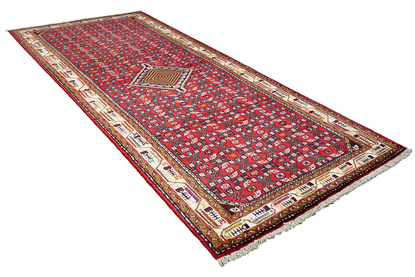 Assadabad — Hand-knotted, 84x205 cm, Red, 100% Virgin Wool | View 4