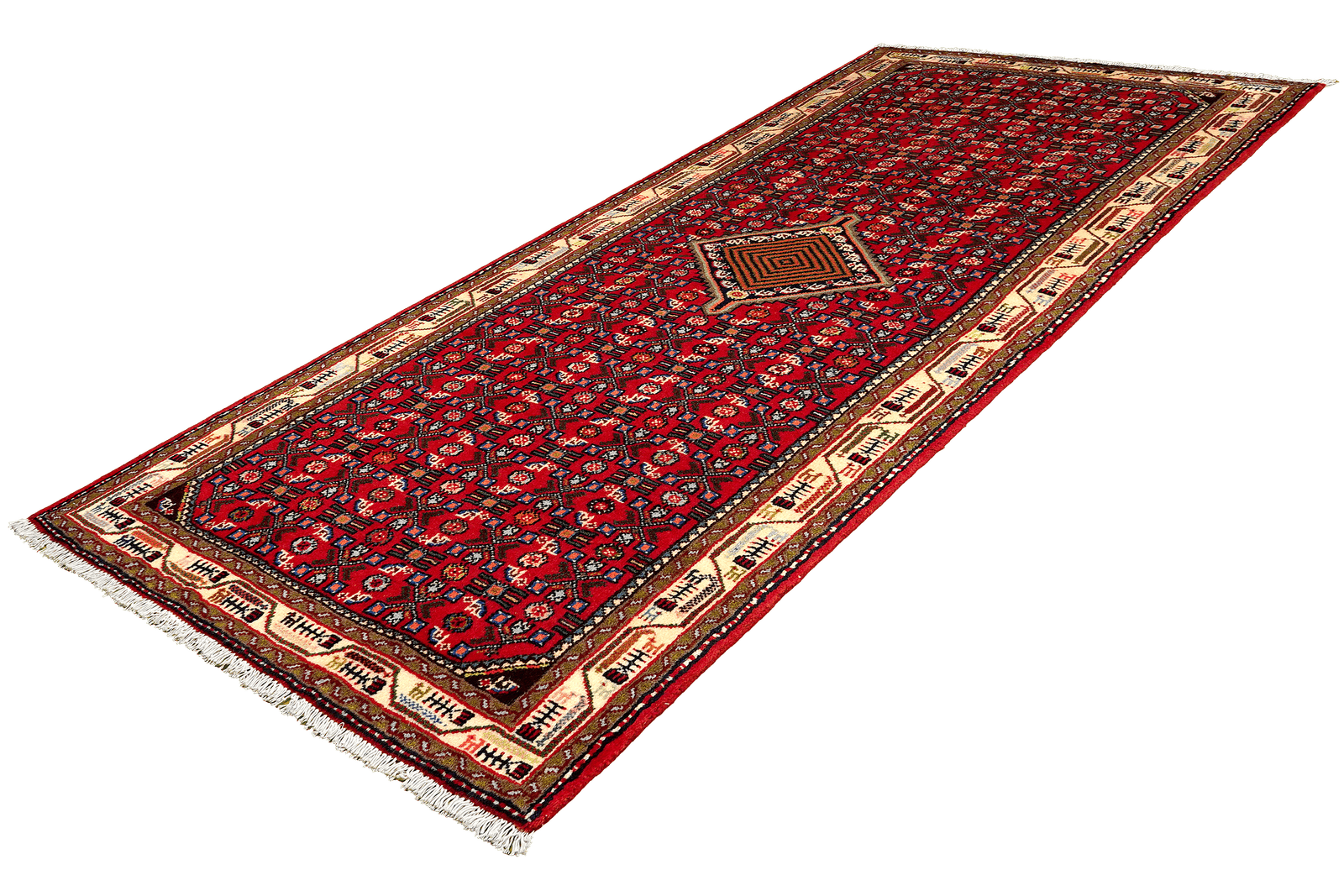 Assadabad — Hand-knotted, 84x205 cm, Red, 100% Virgin Wool | View 5