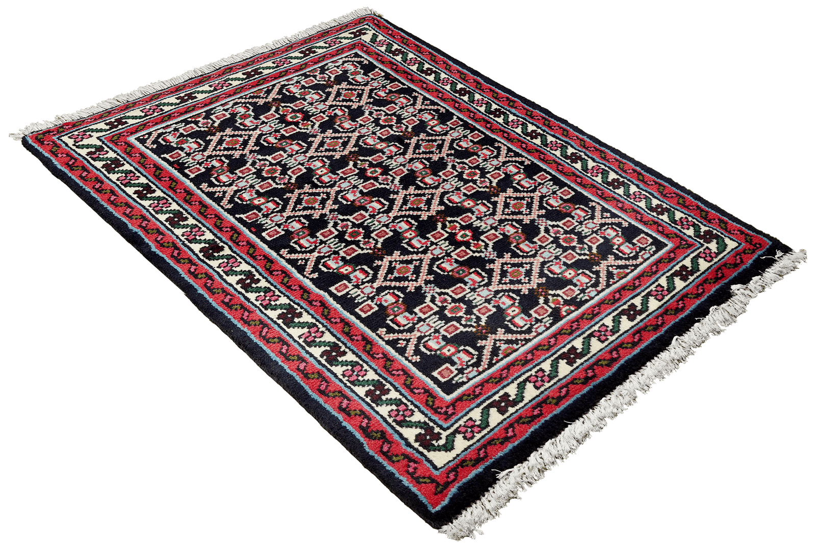 Hamadan — Hand-knotted, 61x94 cm, Blue, 100% Virgin Wool | View 4
