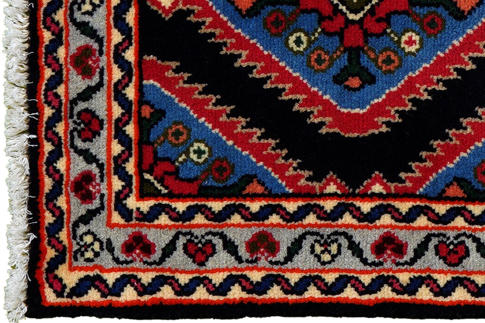 Hamadan — Hand-knotted, 60x99 cm, Blue, 100% Virgin Wool | View 3