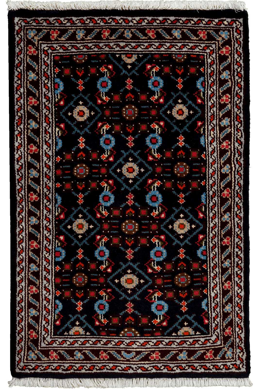 Hamadan — Hand-knotted, 60x92 cm, Blue, 100% Virgin Wool | Main view