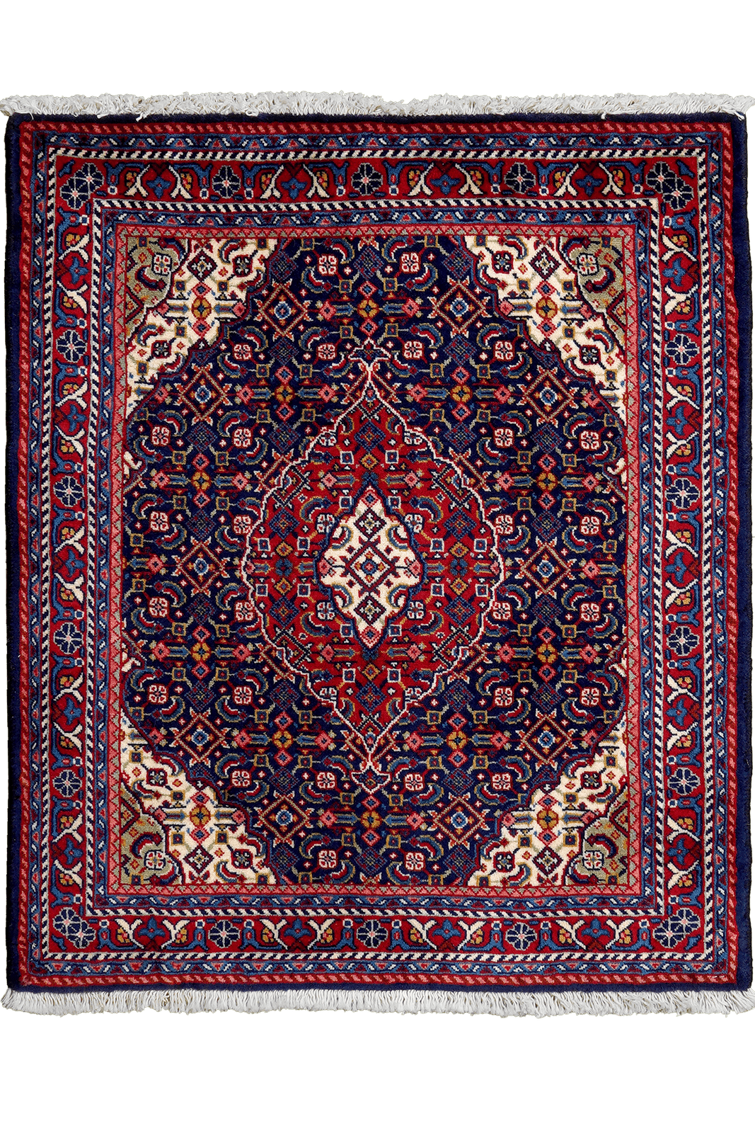 Sarough — Hand-knotted, 66x80 cm, Blue, 100% Virgin Wool | Main view