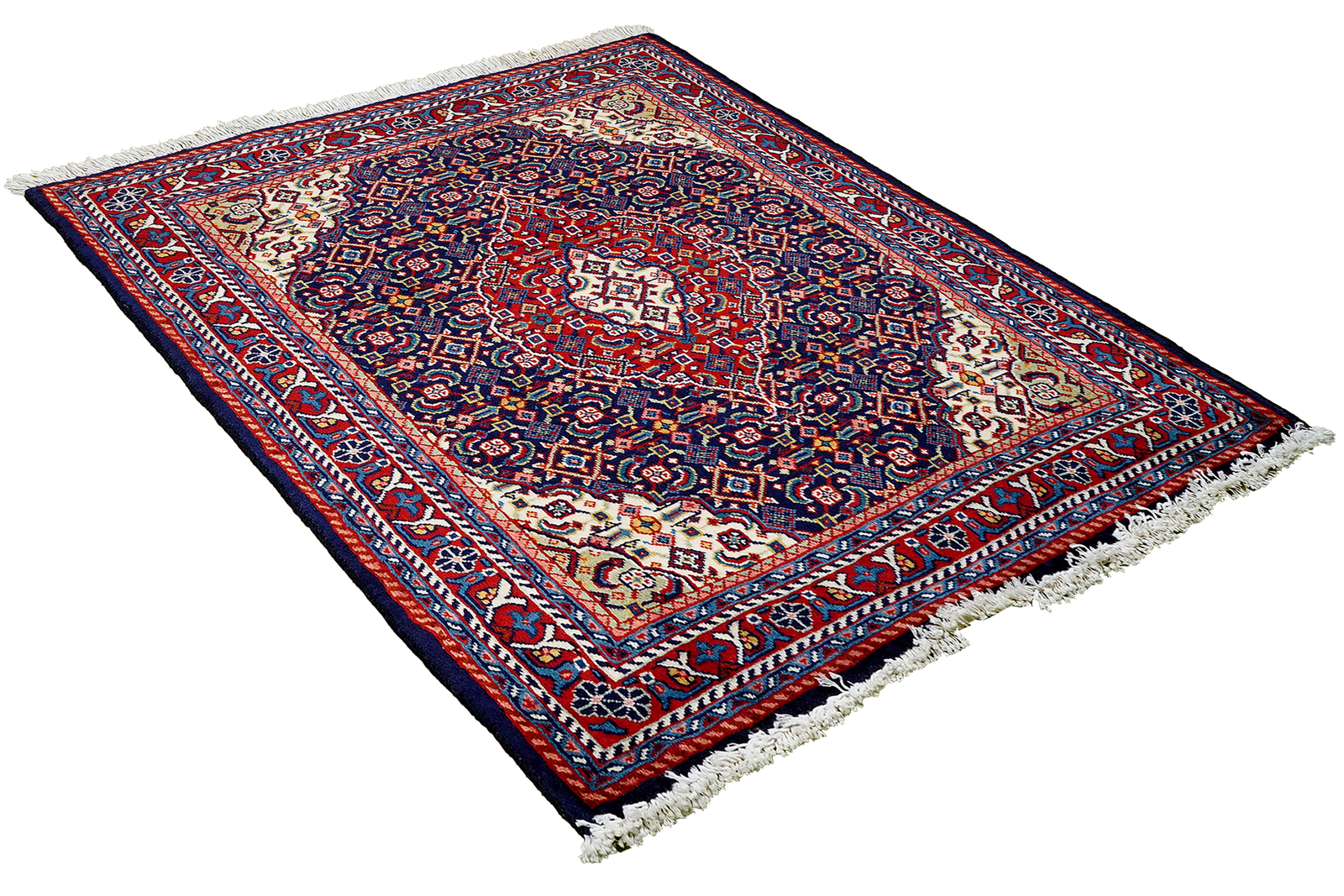 Sarough — Hand-knotted, 66x80 cm, Blue, 100% Virgin Wool | View 4