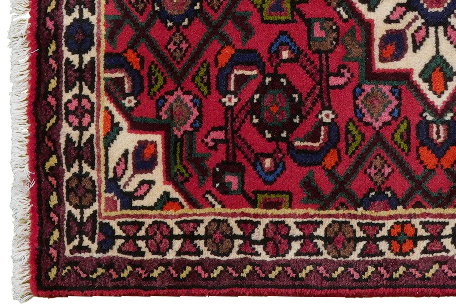 Hosseinabad — Hand-knotted, 63x90 cm, Red, 100% Virgin Wool | View 3