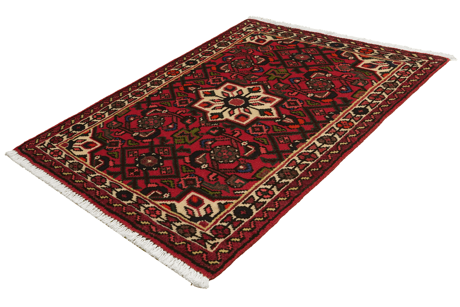 Hosseinabad — Hand-knotted, 64x90 cm, Red, 100% Virgin Wool | View 5
