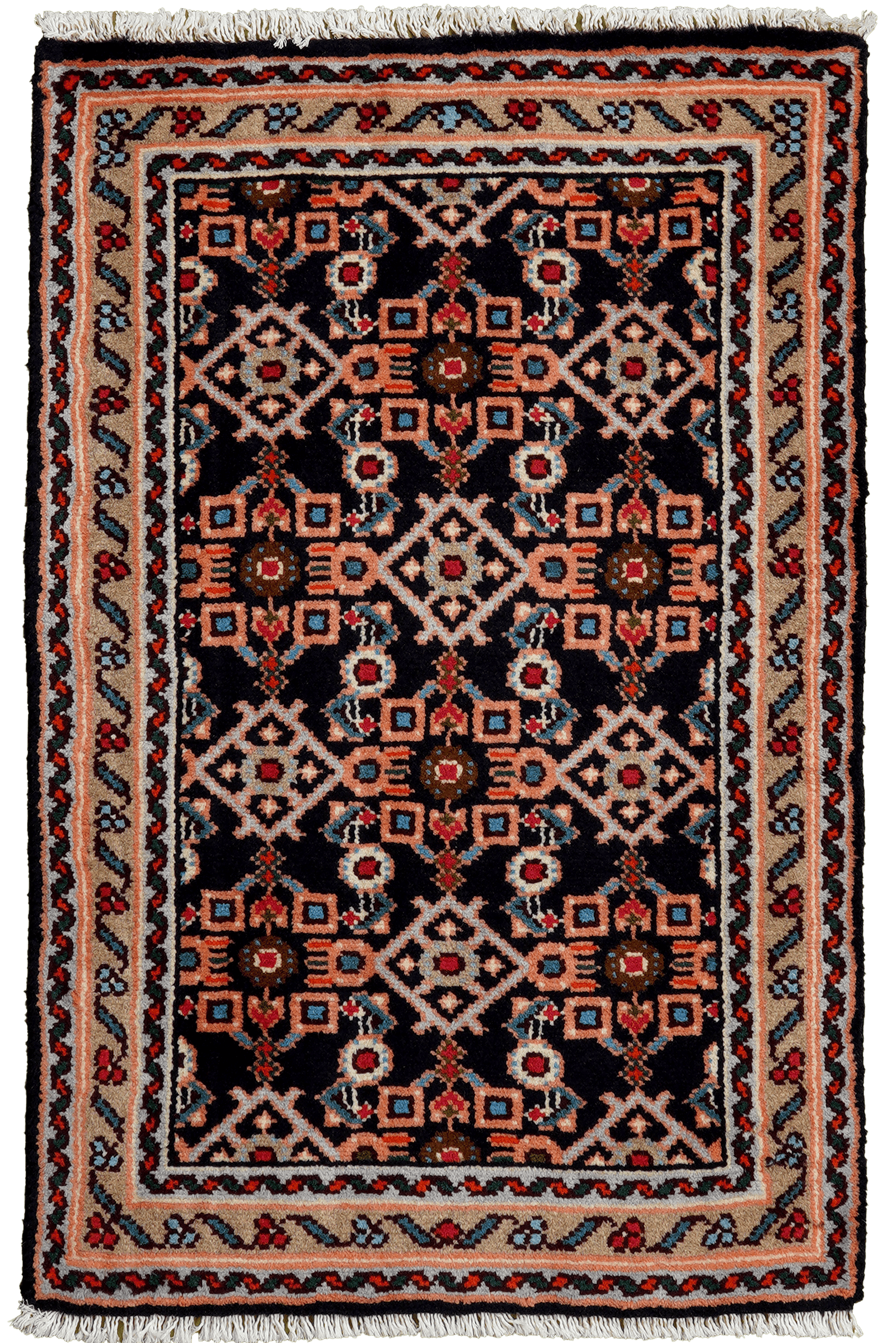 Hamadan — Hand-knotted, 60x95 cm, Blue, 100% Virgin Wool | Main view
