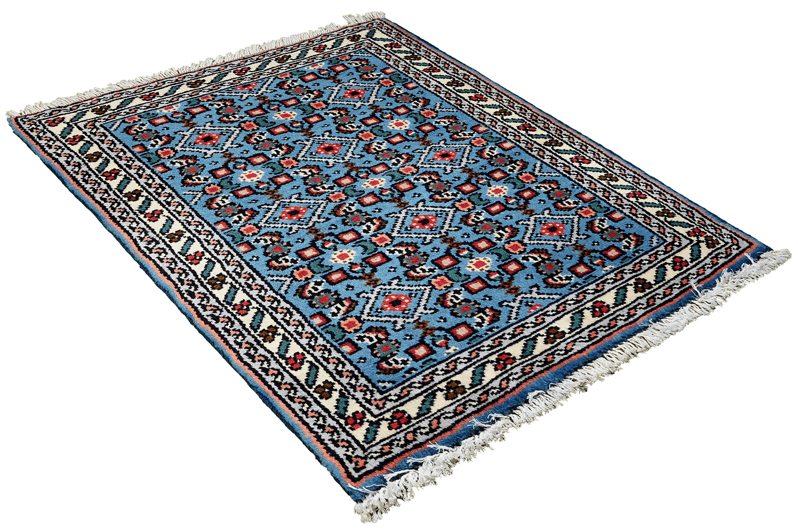 Hamadan — Hand-knotted, 61x88 cm, Blue, 100% Virgin Wool | View 4