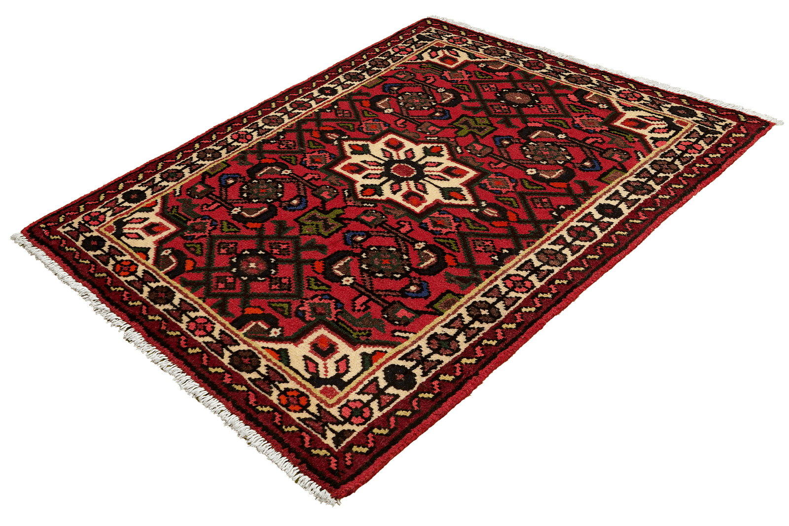 Hosseinabad — Hand-knotted, 64x94 cm, Red, 100% Virgin Wool | View 5