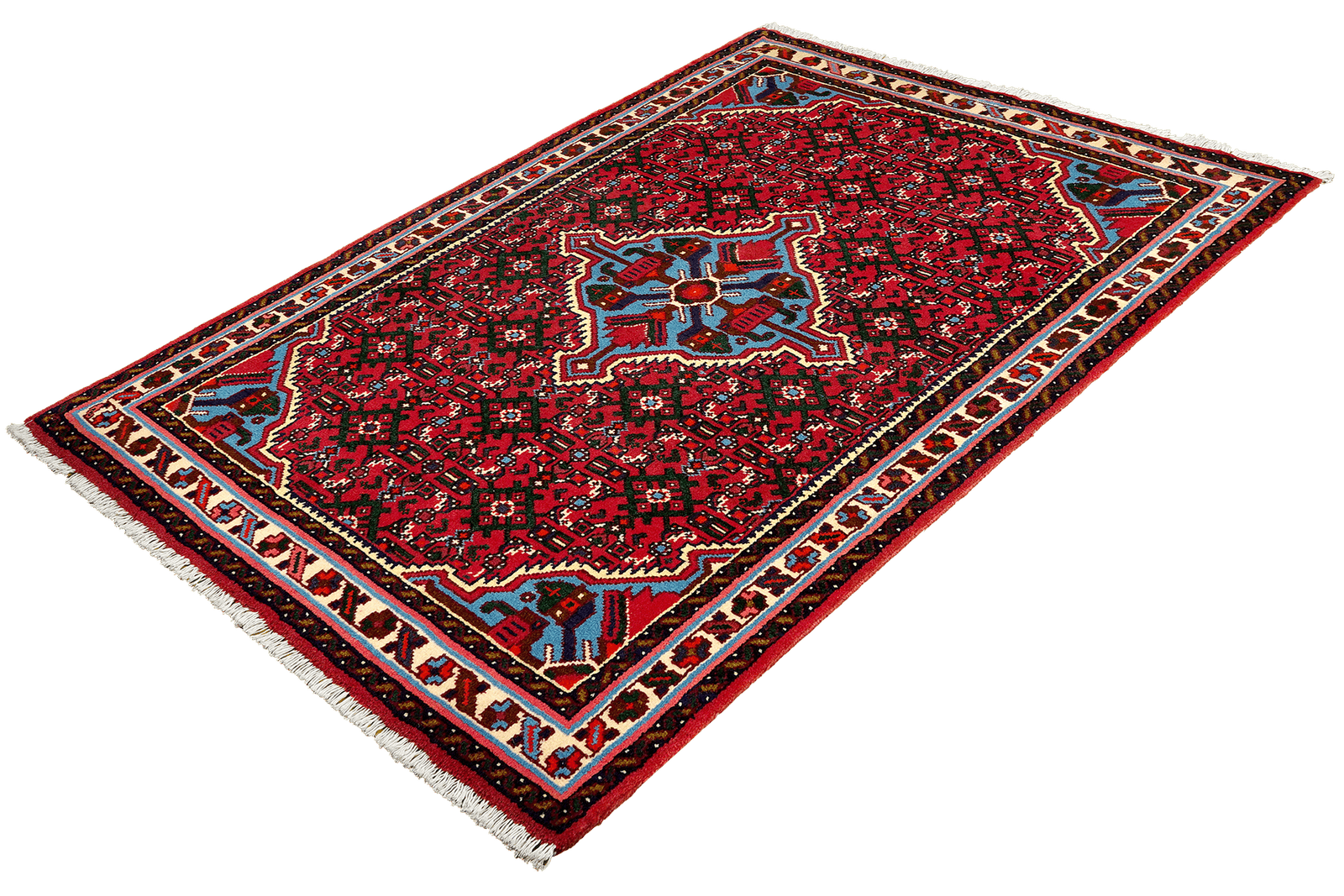 Hosseinabad — Hand-knotted, 104x153 cm, Red, 100% Virgin Wool | View 5