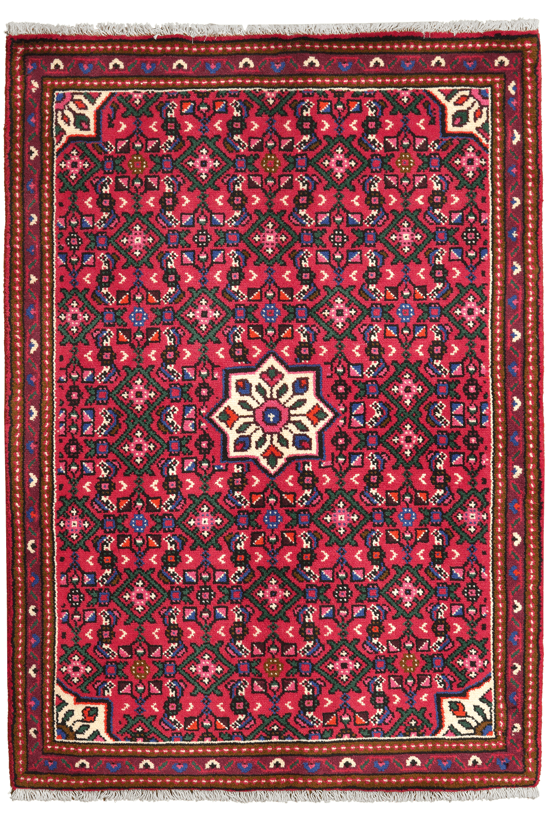 Hosseinabad — Hand-knotted, 98x138 cm, Red, 100% Virgin Wool | Main view