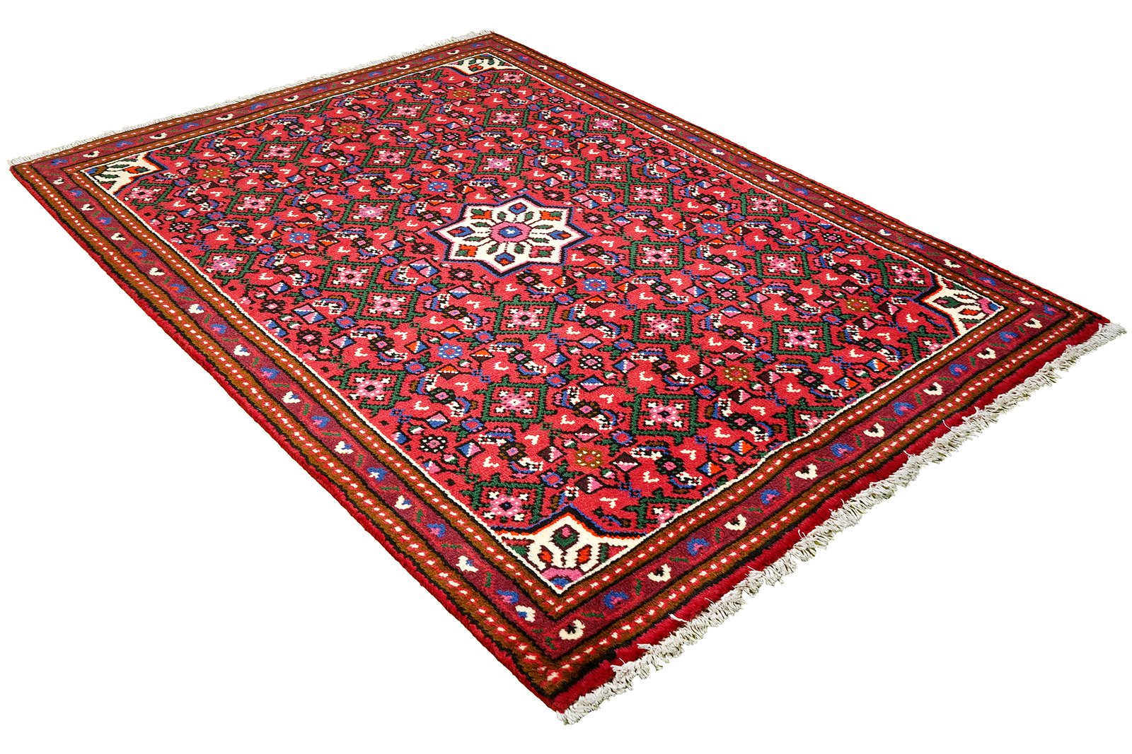 Hosseinabad — Hand-knotted, 98x138 cm, Red, 100% Virgin Wool | View 4