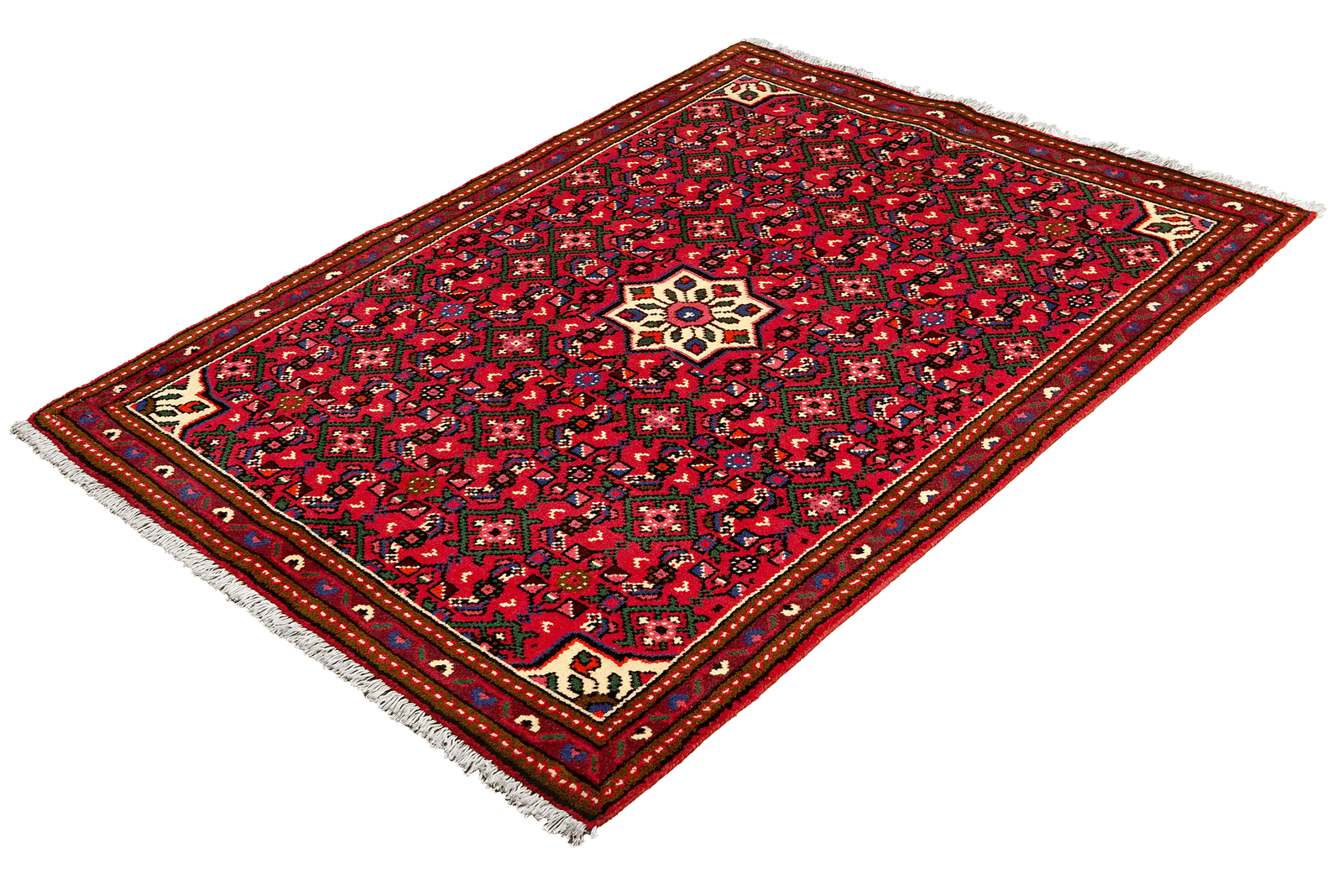Hosseinabad — Hand-knotted, 98x138 cm, Red, 100% Virgin Wool | View 5