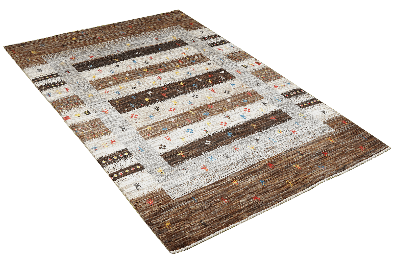 Rizbaf — Hand-knotted, 123x193 cm, Brown, 100% Virgin Wool | View 4